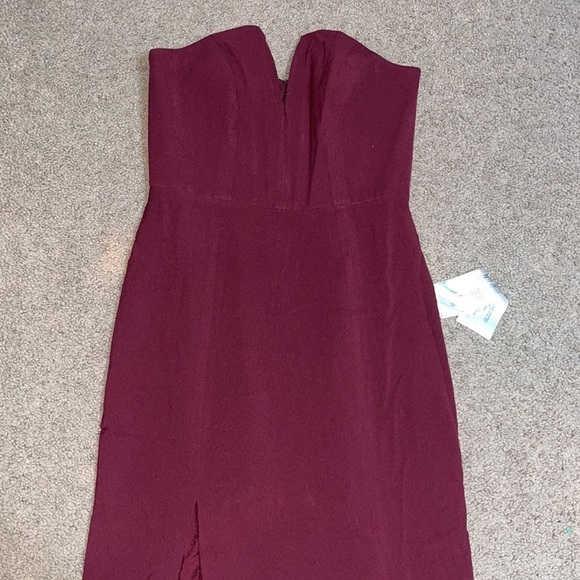 Dress The Population Fernanda Strapless Evening Gown Burgundy Large - Picture 4 of 10